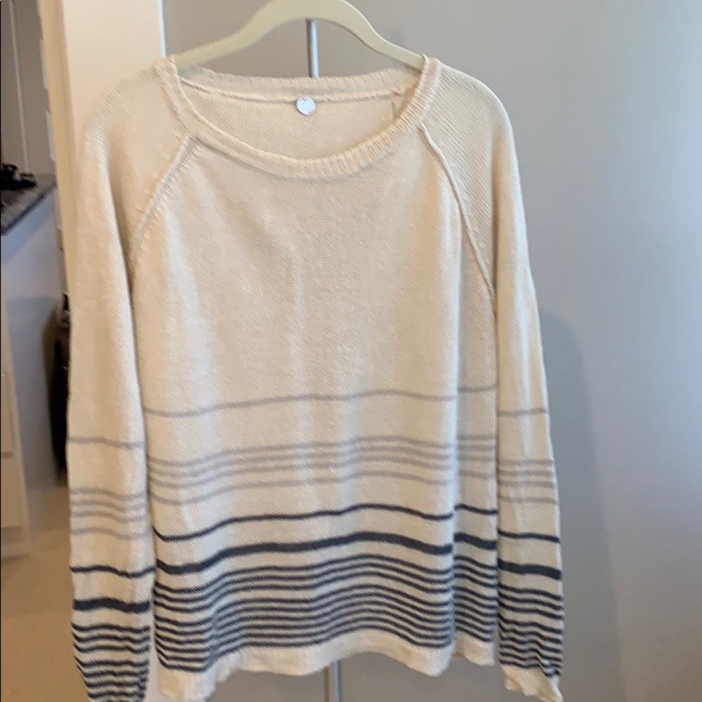 Margaret O’Leary linen striped cross back sweater
